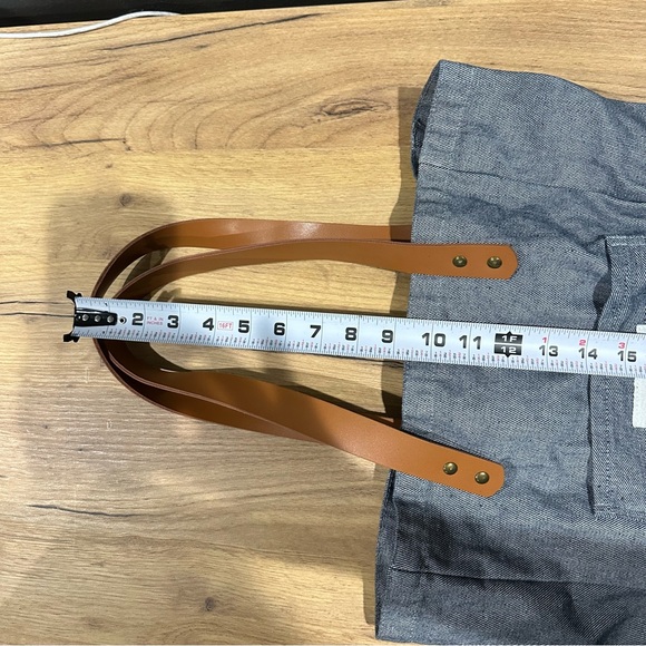 El Tosoro tequila tote bag denim leather gold pockets - Picture 7 of 11